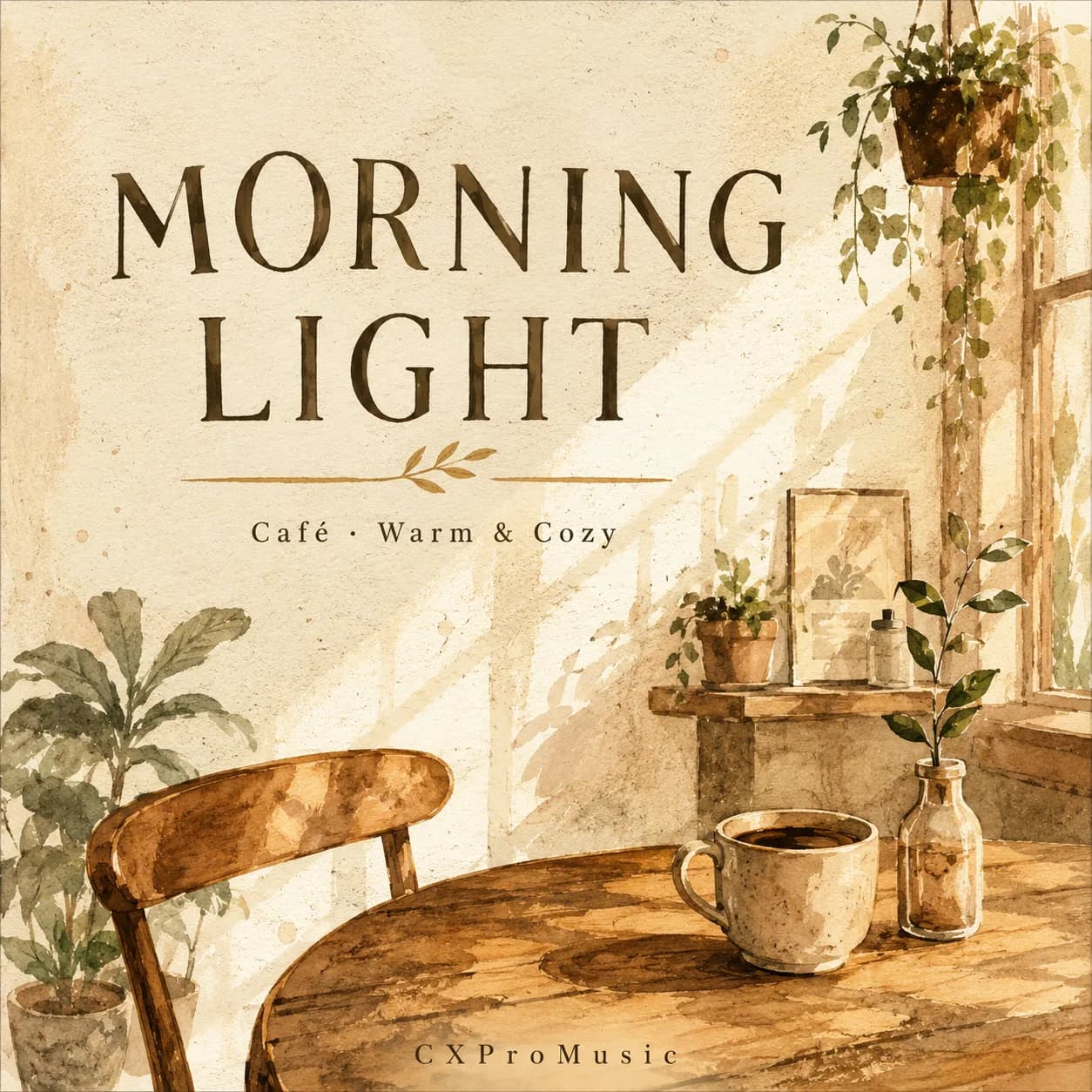 Artistic album artwork created for a café soundtrack.