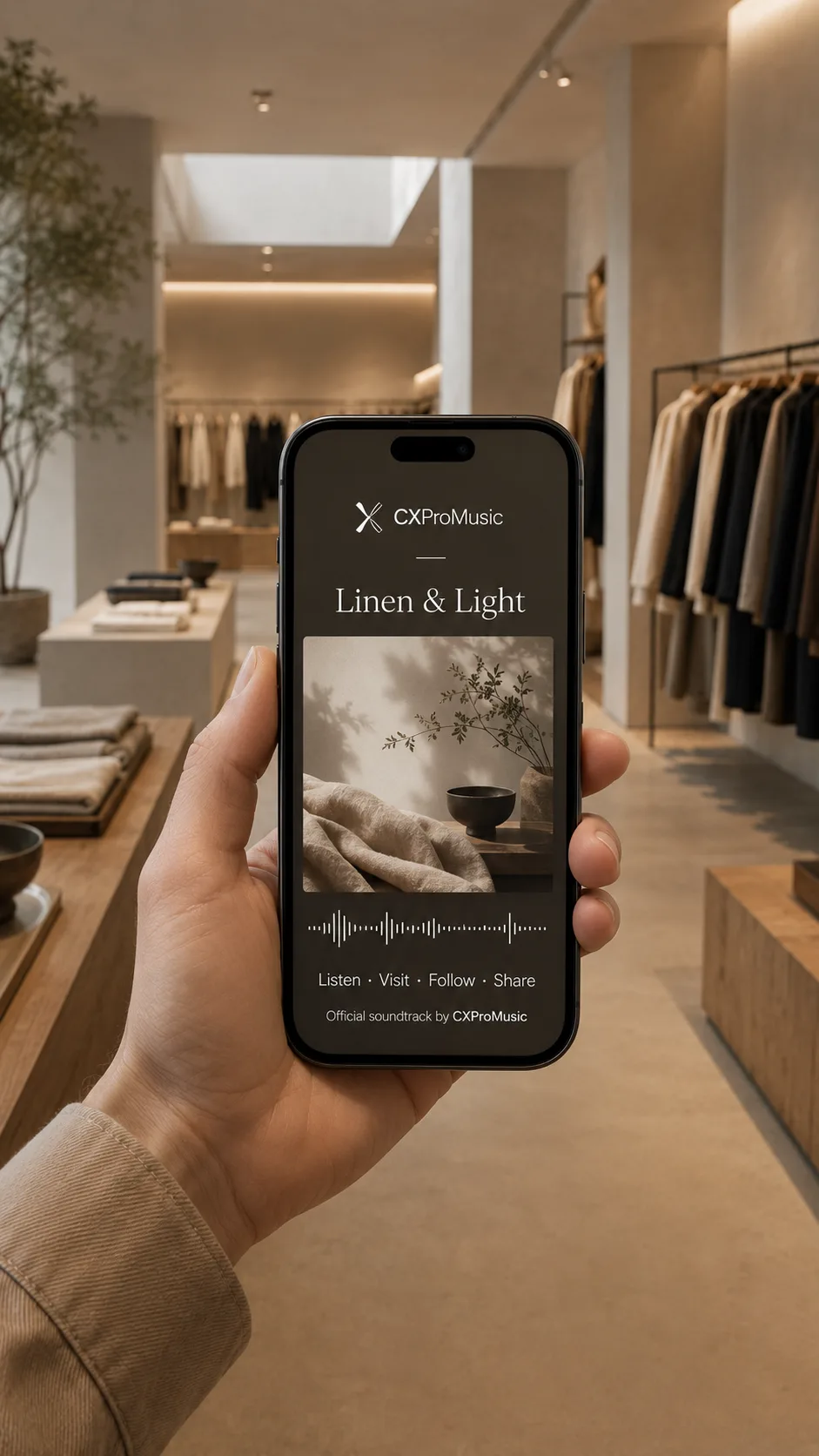 The brand digital destination open on a phone.