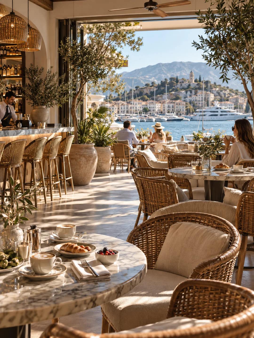 A venue in bright morning light
