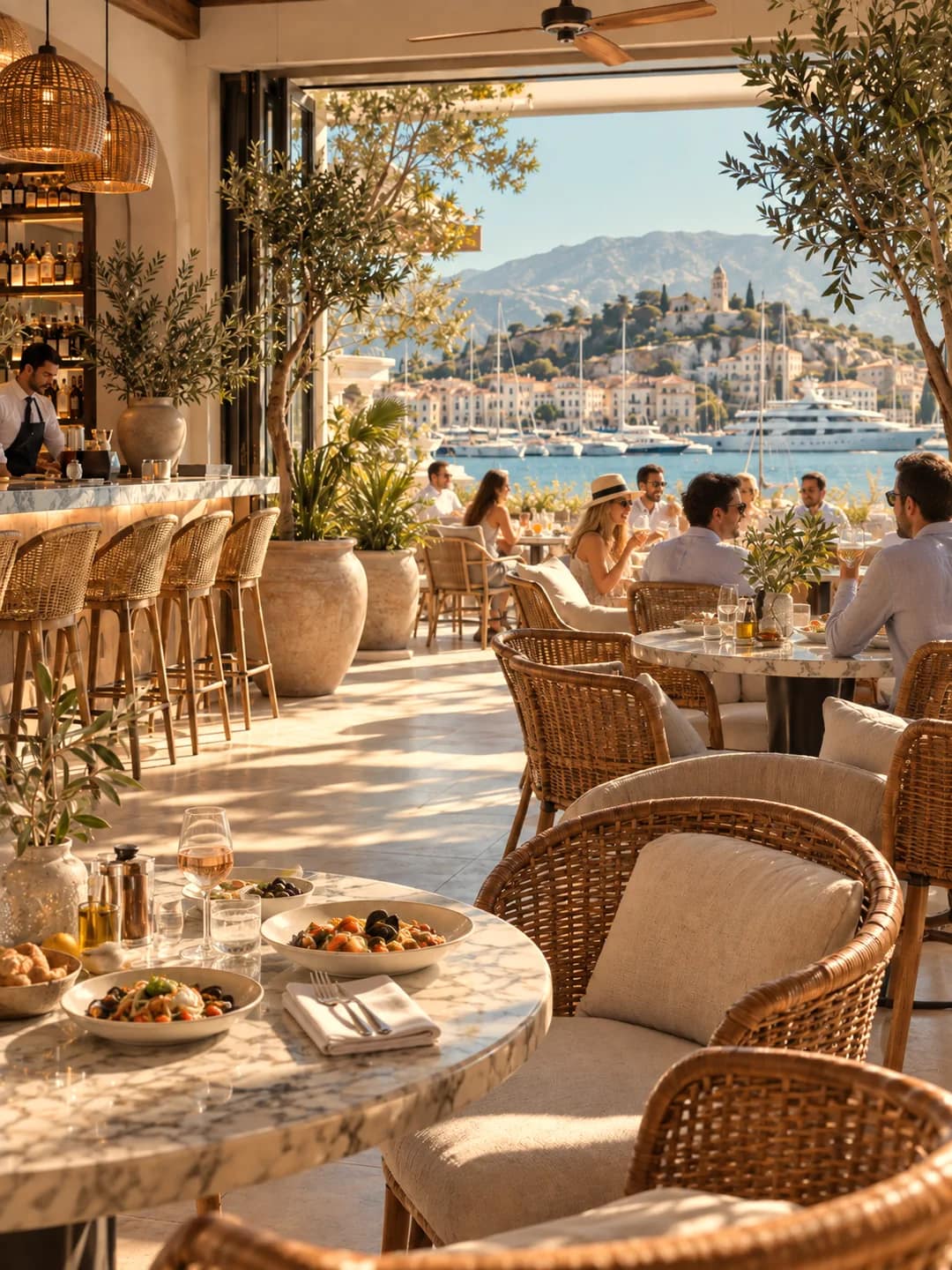 A venue in easy midday light