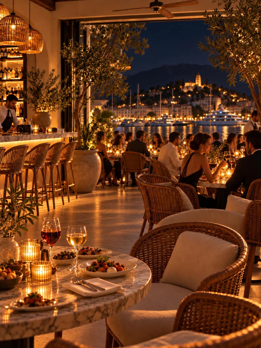 A venue during candlelit dinner service